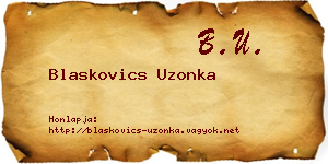 Blaskovics Uzonka névjegykártya
